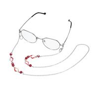 sourcing map Glasses Chain, Diamond Beaded Eyeglass Holder Chain Strap for Women and Men, Stylish Anti-lost Sunglasses Lanyards Glasses Strap, Around Neck Eyeglasses Lanyard, Red