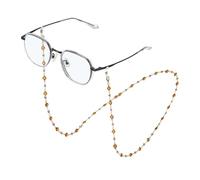 sourcing map Glasses Chain for Women, Eyeglasses Chain with Lanyard Crystal Glasses Sunglasses Holder Eye Anti-lost Eye Glass Holders Around Neck, Brown Beads