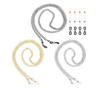 sourcing map Glasses Chain, Metal Eyeglasses Strap Stylish Mask | Lanyard Chains with Chain End for Women