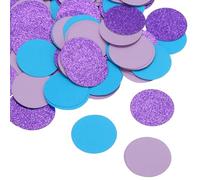 sourcing map Glitter Round Confetti Cutouts Paper Circles Cut-outs for Wedding Birthday Party Table Board Wall Decorations, 1.2" in Diameter(Dark Purple & Blue & Light Purple, 200pcs)