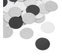 sourcing map Glitter Round Confetti Cutouts Paper Circles Cut-outs for Wedding Birthday Party Table Board Wall Decorations, 1.2" in Diameter(Black & Silver & White, 200pcs)