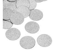 sourcing map Glitter Round Confetti Cutouts Paper Circles Cut-outs for Wedding Birthday Party Table Board Wall Decorations, 1.2" in Diameter(Silver, 200pcs)