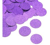sourcing map Glitter Round Confetti Cutouts Paper Circles Cut-outs for Wedding Birthday Party Table Board Wall Decorations, 1.2" in Diameter(Dark Purple, 200pcs)