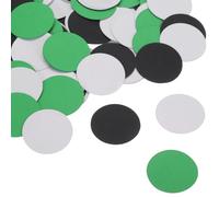 sourcing map Glitter Round Confetti Cutouts Paper Circles Cut-outs for Wedding Birthday Party Table Board Wall Decorations, 1.2" in Diameter(Green & Black & White, 200pcs)