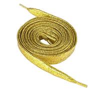 sourcing map Glitter Shiny Metallic Flat Replacement Shoelace Shoe Laces Strings for Sneakers Gold 113CM