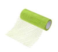 Sourcing Map Glitters Mesh Ribbon, 6" x 10 Yards Nylon Wave Metallic Striped Light Green Decorative Ribbon for Christmas Trees, Wreaths, Garlands