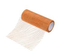 sourcing map Glitters Mesh Ribbon, 6" x 10 Yards Sheer Glitters Yarn Ribbon Nylon Decorative Metallic Foil Wave Mesh Ribbon Rolls for Christmas Trees, Wreaths, Garlands(Brown)