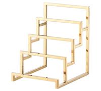 sourcing map Gold Clutch Purse Display Stand 4 Layer Wallet Display Rack Clutch Handbag Holder Purse Closet Organizer Display for Home Retail Store Supplies