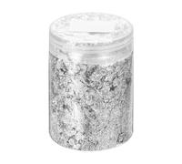 sourcing map Gold Foil Flakes for Resin, 10g Metallic Foil Flakes, Imitation Gold Foil Flakes Metallic Leaf for Nail Art, Resin Art, Crafts, Painting, Candle and Jewelry Making, Silver