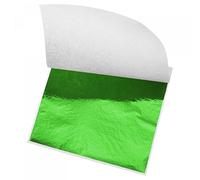 sourcing map Gold Leaf Foil Sheet, Green Leaf Papers, 8.5x8mm for Art Decoration, Sculptures, Painting, Pack of 100