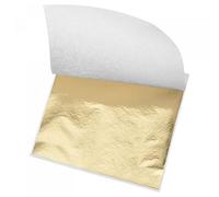 sourcing map Gold Leaf Foil Sheet, Light Golden Leaf Papers, 8.5x8mm for Art Decoration, Sculptures, Painting, Pack of 100