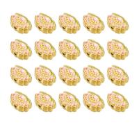 sourcing map Gold Lotus Flower Beads, 20 Pcs Enamel Charm Beads Chinese Style Fortune Lotus Flower Dangle Beading Assortments for Handmade DIY Jewelry Making Bracelet Necklace Accessory, Yellow