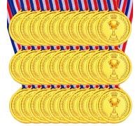 sourcing map Gold Medals Plastic Winner Award Medals Trophy Pattern with Neck Ribbon for Sports Games Competitions Talent Show Party Favors 100 Pieces