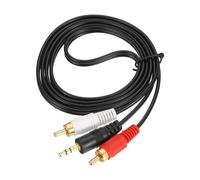 sourcing map Gold Plating TS3.5mm Male to 2RCA Jack Cable, 1.5M(5 Ft) Copper Core 3mm PVC Audio AUX Cable for High Fidelity Sound Transmission to TV/Amplifier/Speaker/Mobile