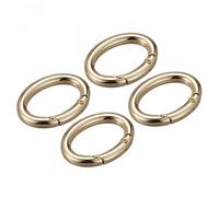 Sourcing Map Gold Tone Oval Spring Snap Clip Strap Ring, 4Pcs, 1.85 Inch, Bag Purse Keychain