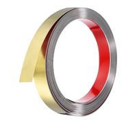 sourcing map Gold Trim Peel and Stick, Self Adhesive Mirror Trim Border 32.8ft x 1" Stainless Steel Mirror Finish Molding Tape Strips for Wall Cabinet Tile Edge Molding