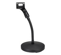 sourcing map Gooseneck Tabletop Microphone Stand 140x270x185mm Adjustable Mic Holder Flexible Wireless Mic Clip Adapter with Weighted Base for Handheld Mics