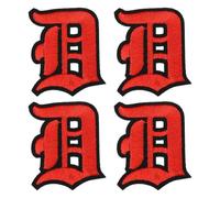 sourcing map Gothic Iron on Letter Patches, 2" Letter D Patches Sew-on Embroidered Alphabet Patch A-Z Old English Letters for DIY Clothes Jeans Jackets Bags, Red Black, 4pcs