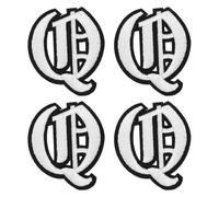 sourcing map Gothic Iron on Letter Patches, 2" Letter Q Patches Sew-on Embroidered Alphabet Patch A-Z Old English Letters for DIY Clothes Jeans Jackets Bags, White Black, 4pcs