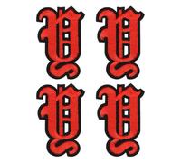 sourcing map Gothic Iron on Letter Patches, 2" Letter Y Patches Sew-on Embroidered Alphabet Patch A-Z Old English Letters for DIY Clothes Jeans Jackets Bags, Red Black, 4pcs