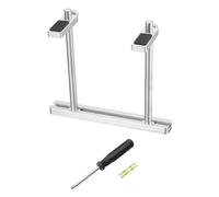 sourcing map GPU Support Bracket, Fan Mount Graphics Card Stand Dual Brace 10-120mm Adjustable for Desktop Video Card with Screwdriver Level, Aluminum Silver