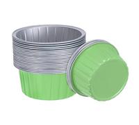 sourcing map Grass Green Cupcake Cups, 25pcs Aluminum Foil 5oz Standard Cupcake Liners Dessert Disposable Cupcake Baking Cups for Birthday Party Supplies Weddings Decorations