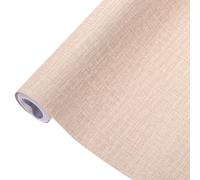 Sourcing Map Grasscloth Peel and Stick Wallpaper - 15.7"x118" Self-Adhesive Textured Wallpaper, Waterproof for Desk, Wardrobe, Countertop, Cabinet, Khaki