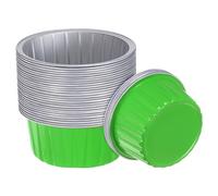 sourcing map Green Cupcake Cups, 50pcs Aluminum Foil 5oz Standard Cupcake Liners Dessert Disposable Cupcake Baking Cups for Birthday Party Supplies Weddings Decorations