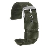 sourcing map Green Nylon Watch Band 18mm Width Soft and Comfortable Nylon Strap for Men, Universal Replacement Canvas Watchband