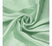 Sourcing Map Green Satin Fabric, 2 Yards x 60" Wide, Polyester/Satin, Solid, Cut By The Yard, For Wedding Dresses, Table Decorations, Crafts