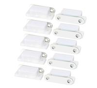 sourcing map Grey White Plastic Housing Plate Door Magnetic Catch Latch Pack of 10