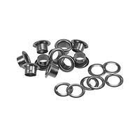 sourcing map Grommets Eyelets with Washers Kit, 13.5 x 8 x 7mm Alloy Grommet for DIY or Craft Projects Black 100 Set