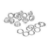 sourcing map Grommets Eyelets with Washers Kit, 13.5 x 8 x 7mm Alloy Grommet for DIY or Craft Projects Silver Tone 100 Set