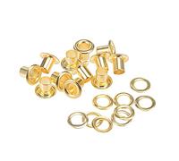 sourcing map Grommets Eyelets with Washers Kit, 9 x 4.5 x 7mm Copper Grommet Chrome Plated for DIY or Craft Projects Brass Tone 200 Set