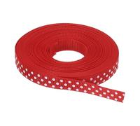 sourcing map Grosgrain Ribbons 25 Yards 3/8 Inch Dark Red with White Dots Ribbon Bow Decoration for Crafts Gift Wrapping Wedding