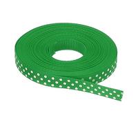 sourcing map Grosgrain Ribbons 25 Yards 3/8 Inch Green with White Dots Ribbon Bow Decoration for Crafts Gift Wrapping Wedding DIY Handmade