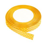 sourcing map Grosgrain Ribbons 25 Yards 5/8 Inch Bright Yellow with White Dots Ribbon Bow Decoration for Crafts Gift Wrapping Wedding DIY Handmade