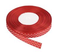 sourcing map Grosgrain Ribbons 50 Yards 5/8 Inch Bright Red with White Dots Ribbon Bow Decoration for Crafts Gift Wrapping Wedding DIY Handmade