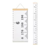 sourcing map Growth Chart for Wall, 195 x 20cm Removable Canvas Height Chart Ruler, Hanging Measurement Ruler for Bedroom Playroom Wall Decor (White, Classic Style)