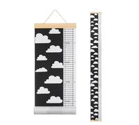 sourcing map Growth Chart for Wall, 195 x 20cm Removable Canvas Height Chart Ruler, Hanging Measurement Ruler for Bedroom Playroom Wall Decor (Black, Cloud Style)