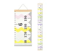 sourcing map Growth Chart for Wall, 77" x 8" Removable Canvas Height Chart Ruler, Hanging Measurement Ruler for Bedroom Playroom Wall Decor (Multicolor Waves, Wave Style)