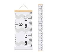 sourcing map Growth Chart for Wall, 77" x 8" Removable Canvas Height Chart Ruler, Hanging Measurement Ruler for Bedroom Playroom Wall Decor (Gray, Wave Style)