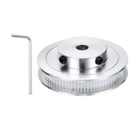 sourcing map GT-2 Pulley Synchronous Wheel 80 Teeth 8mm Bore, Fit with 6mm Width Belt, Aluminum Alloy Timing Pulley Wheel with a Wrench for 3D Printer, CNC Machine