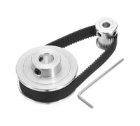 sourcing map GT-2 Synchronous Wheel 20&60 Teeth 5&10mm Bore, Aluminum Alloy Timing Pulley Wheel with 1Pcs Length 200mm, Width 10mm Belt for 3D Printer, CNC Machine (20-60T-5&10B-10)