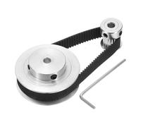 sourcing map GT-2 Synchronous Wheel 20&60 Teeth 5mm Bore, Aluminum Alloy Timing Pulley Wheel with 1Pcs Length 200mm, Width 10mm Belt for 3D Printer, CNC Machine (20-60T-5B-10)