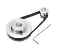 sourcing map GT-2 Synchronous Wheel 20&60 Teeth 8&10mm Bore, Aluminum Alloy Timing Pulley Wheel with 1Pcs Length 200mm, Width 6mm Belt for 3D Printer, CNC Machine (20-60T-8&10B-6)