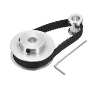 sourcing map GT-2 Synchronous Wheel 20&60 Teeth 8mm Bore, Aluminum Alloy Timing Pulley Wheel with 1Pcs Length 200mm, Width 10mm Belt for 3D Printer, CNC Machine (20-60T-8B-10)