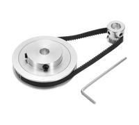 sourcing map GT-2 Synchronous Wheel 20&80 Teeth 8mm Bore, Aluminum Alloy Timing Pulley Wheel with 1Pcs Length 250mm, Width 6mm Belt for 3D Printer, CNC Machine (20-80T-8B-6)