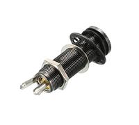 sourcing map Guitar Bass 1/4" Stereo Mono Barrel Jack Input Output Cylinder Plug Socket Light Black for Electric Guitar Bass