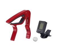 sourcing map Guitar Capo Square Tuner Multifunctional for Acoustic Guitar, Electric Guitar, Bass Red Tone Changer Clip 1 Set
